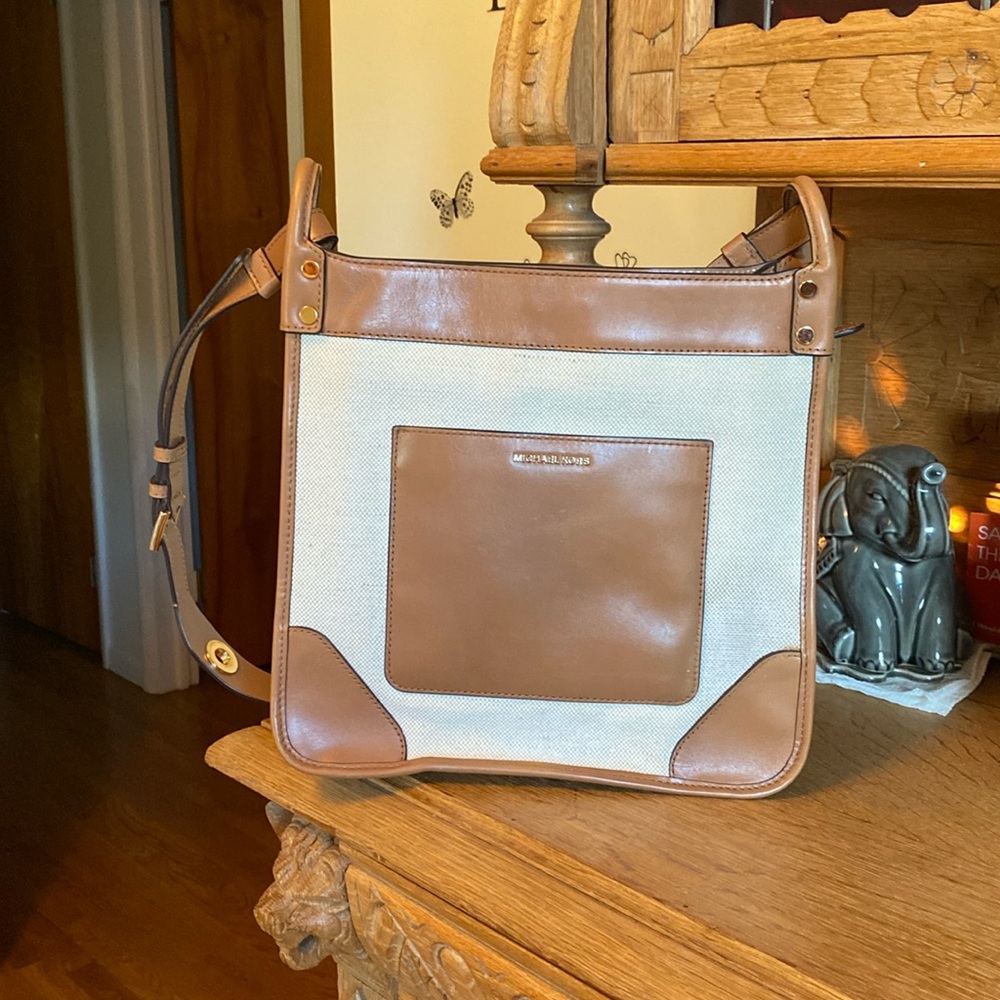 Michael Kors Brown and Cream Crossbody Bag